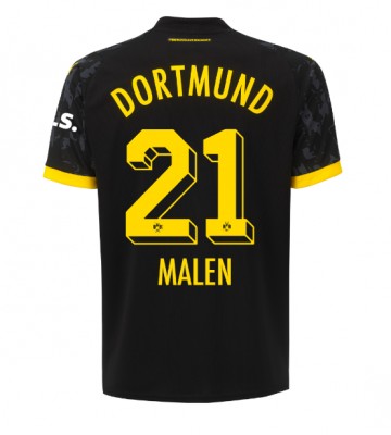 Lacne Muži Futbalové dres Borussia Dortmund Donyell Malen #21 2023-24 Krátky Rukáv - Preč